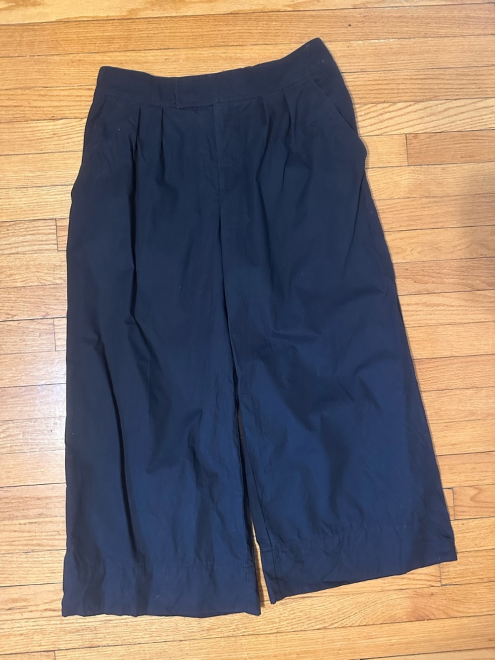 Anthropologie 100% Cotton Black Trousers with Branded Label